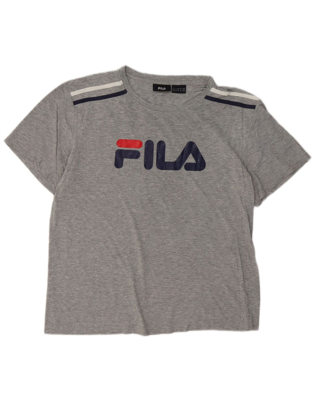 Tricou grafic pentru bărbați FILA Top din bumbac cu pete gri mediu