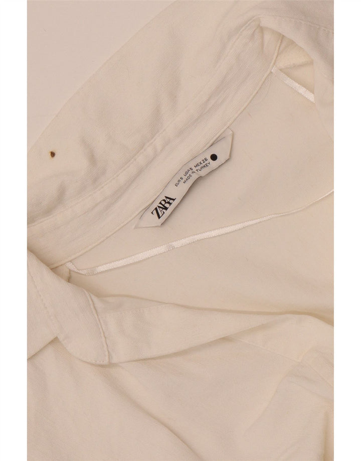 Bluză Cămașă Crop pentru Damă Zara UK 10 Mic Alb