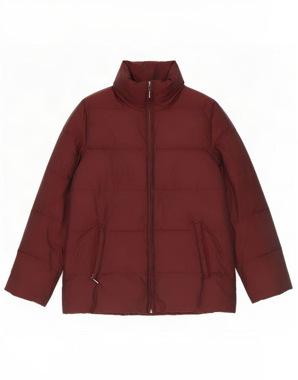 Zara Womens Padded Jacket UK 14 Medium Maroon
