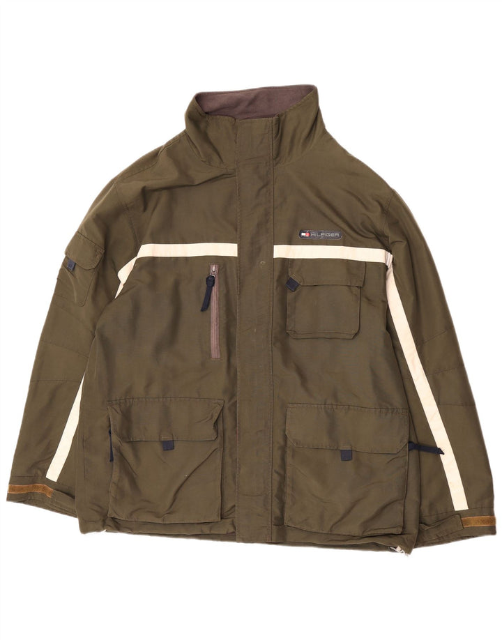 Jachetă utilitare Tommy Hilfiger pentru bărbați UK 40, mare, kaki, poliester color bloc