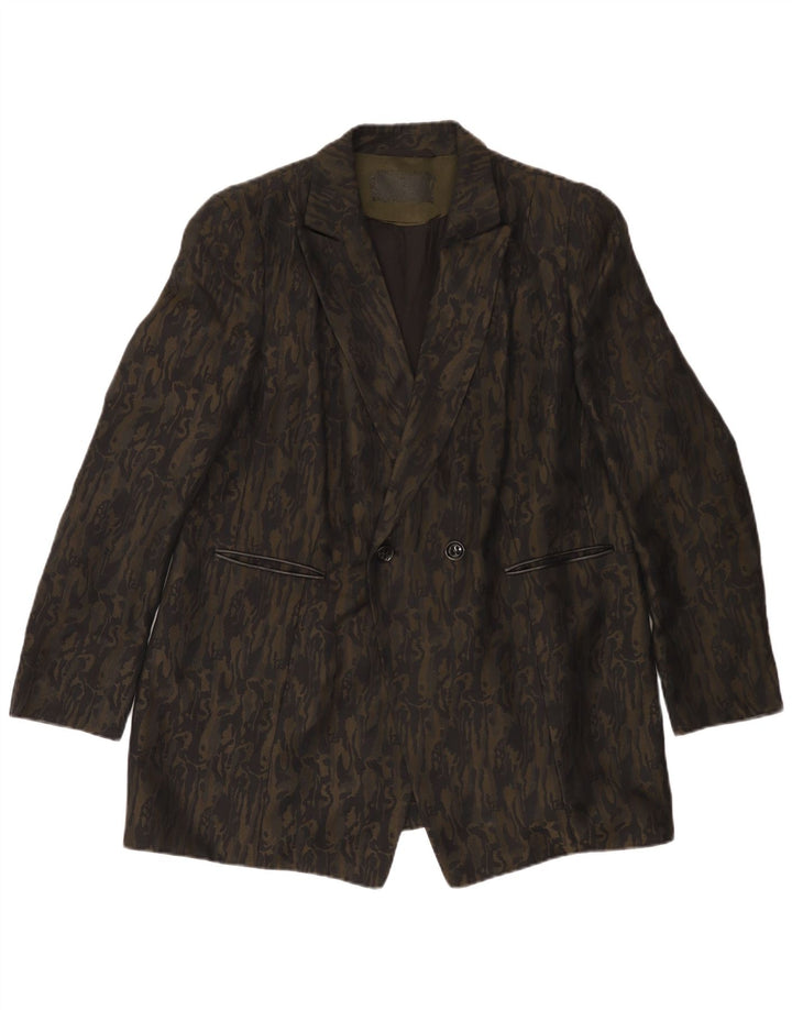 Jachetă vintage pentru femei cu model abstract, camuflaj negru UK 20 2XL