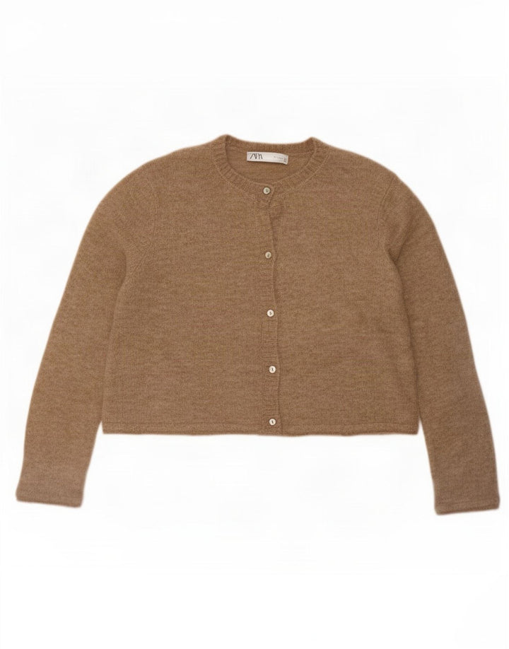 Pulover cardigan supradimensionat pentru femei Zara UK 10 Mic Bej Poliamidă