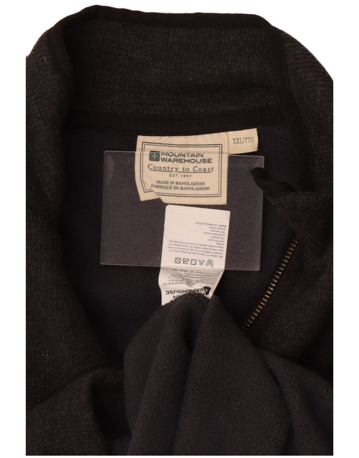 Pulover pentru bărbați Mountain Warehouse, cu fermoar și gât, bumbac gri 2XL