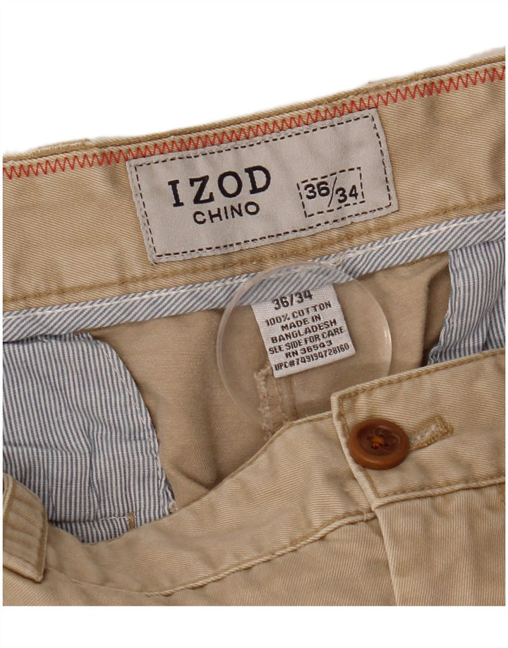 Pantaloni chino drepți pentru bărbați IZOD L36 L34 bumbac bej