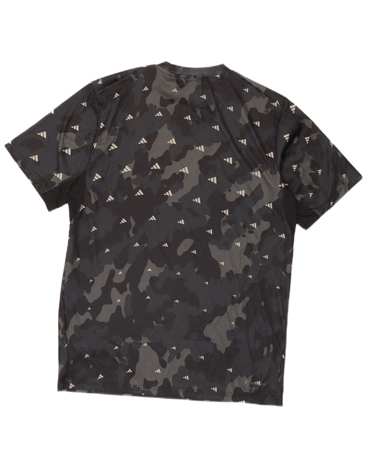 Tricou Adidas Aeroready Graphic Top Mediu Negru Camuflaj Poliester