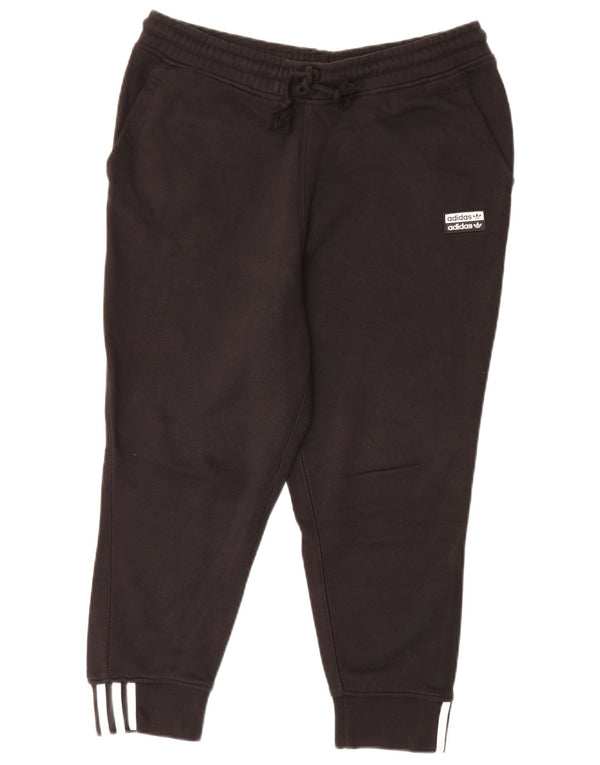 Pantaloni de trening Capri Adidas pentru femei Pantaloni de jogging UK 16 Bumbac negru mare
