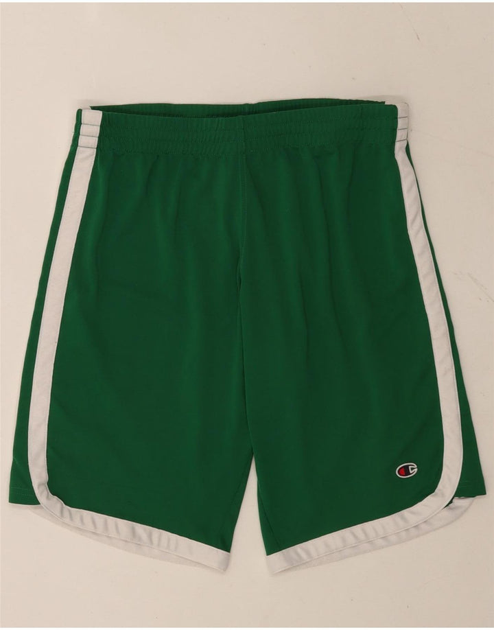 Pantaloni scurți sport Champion pentru bărbați, verzi, poliester color bloc