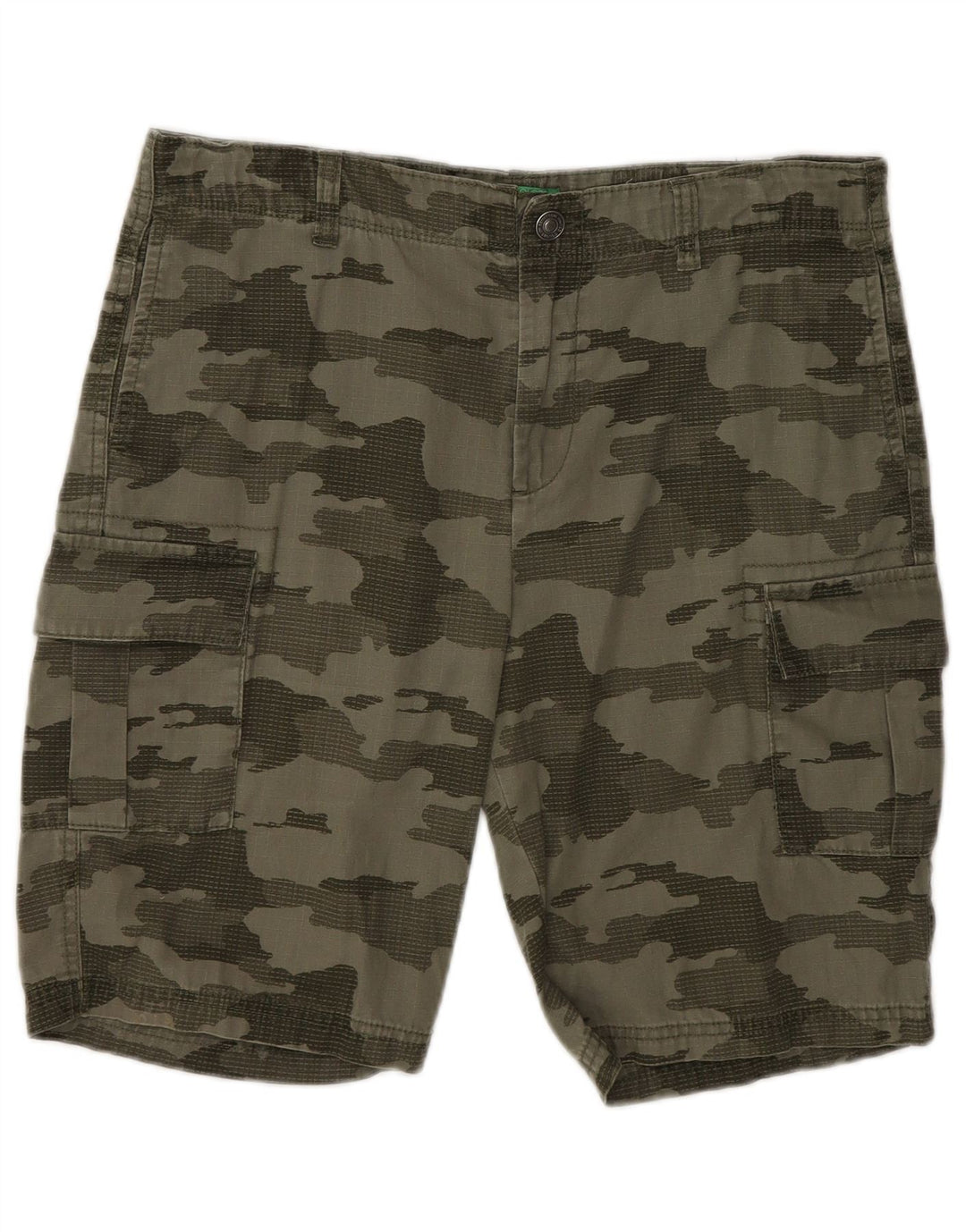 BENETTON Pantaloni scurți cargo pentru băieți 13-14 ani 3XL W30 Kaki Camuflaj Bumbac