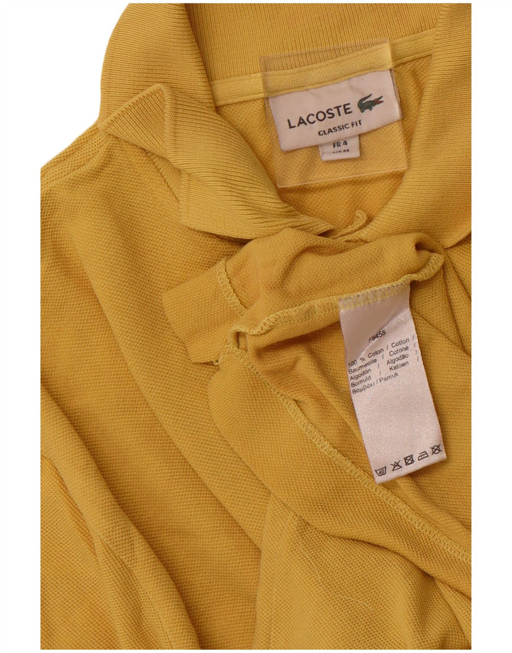 Tricou polo LACOSTE pentru bărbați, cu tăiere clasică, mărimea 4, bumbac galben mediu