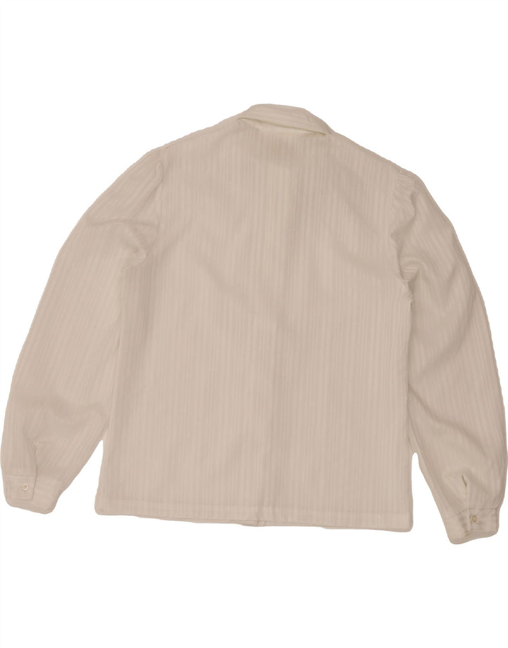 SHIP 'N SHORE Womens Ruffle Front Shirt Blouse UK 14 Large White Vintage Ship 'n Shore and Second-Hand Ship 'n Shore from Messina Hembry 