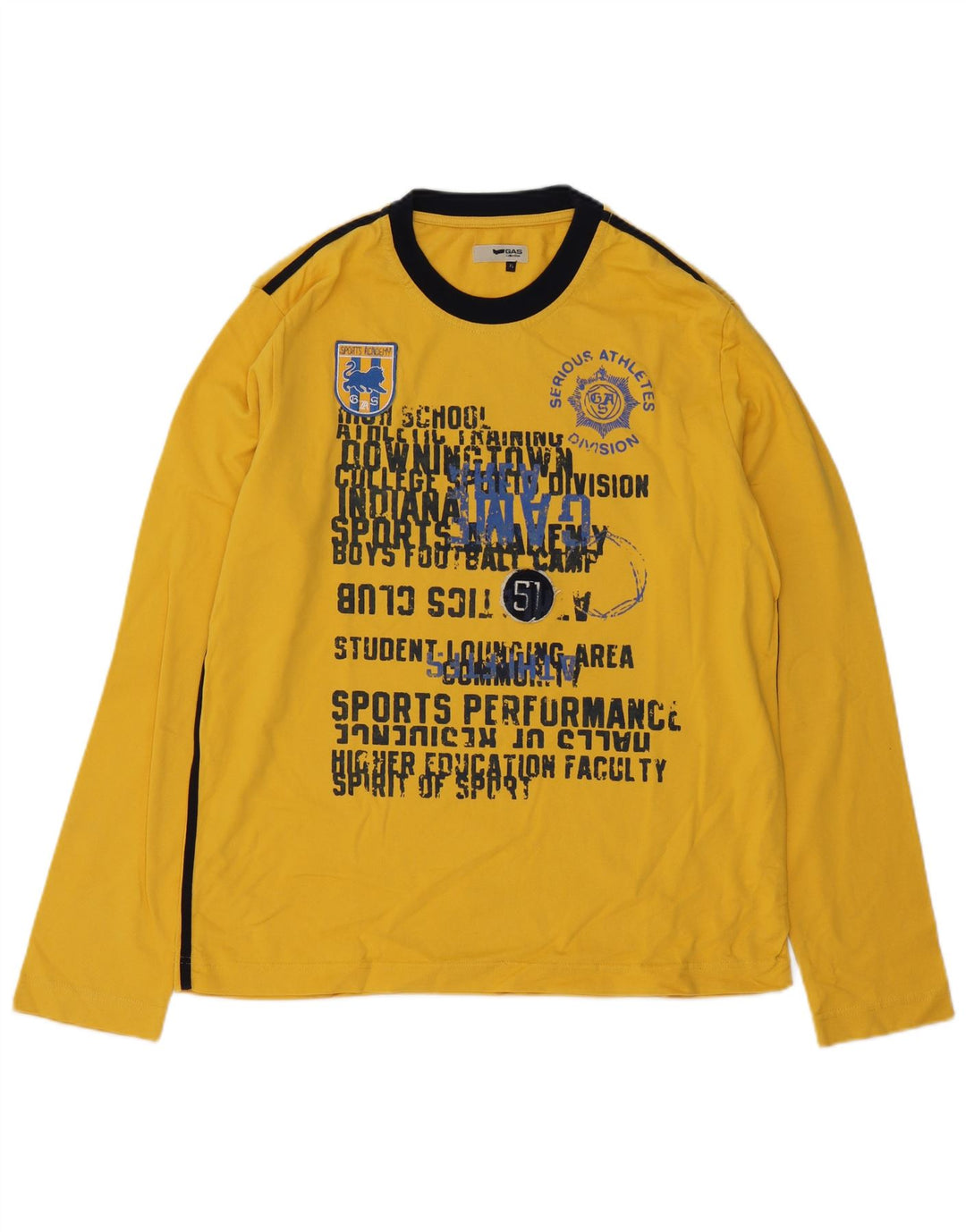 Gas pentru bărbați, top grafic cu mânecă lungă, XL, galben Colorblock