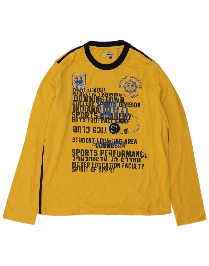 Gas pentru bărbați, top grafic cu mânecă lungă, XL, galben Colorblock