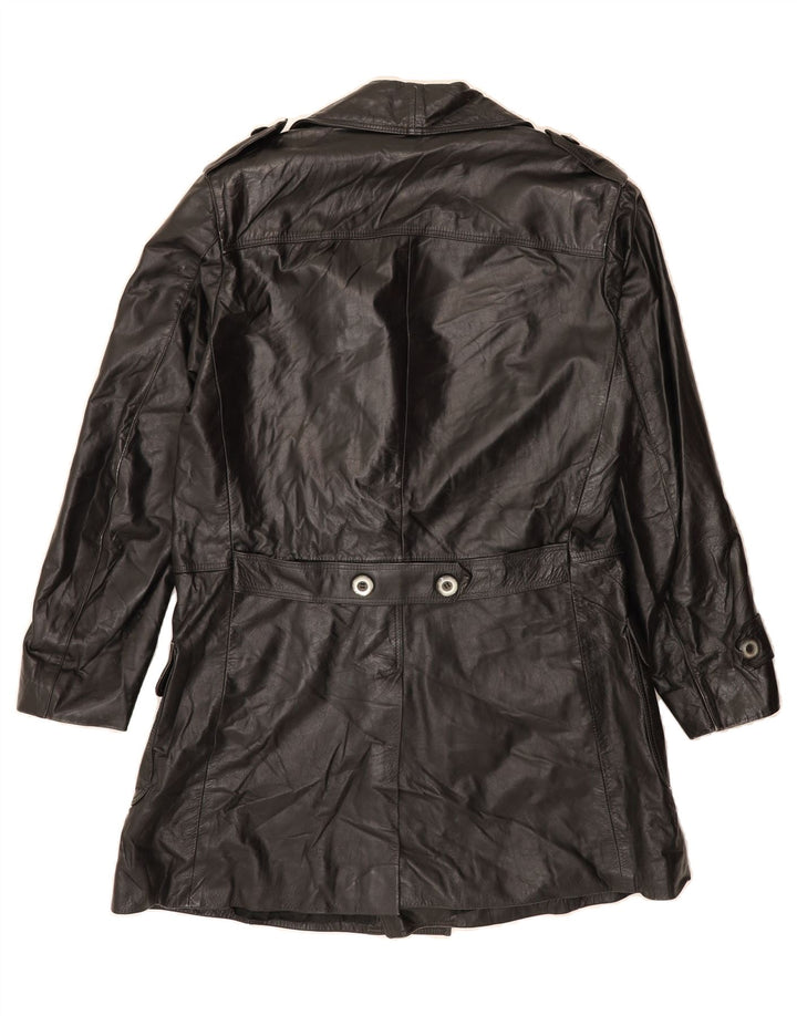 VINTAGE Womens Leather Coat UK 18 XL Black Vintage Vintage and Second-Hand Vintage from Messina Hembry 