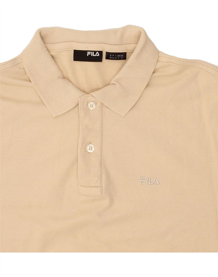 FILA Mens Polo Shirt Medium Beige Cotton Vintage Fila and Second-Hand Fila from Messina Hembry 
