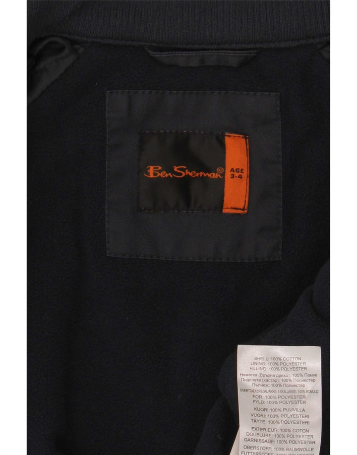 Jachetă Bomber cu grafică Ben Sherman pentru băieți, 3-4 ani, bumbac bleumarin