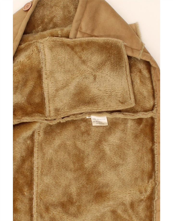 VINTAGE Womens Hooded Sherpa Jacket UK 16 Large  Beige Polyester Vintage Vintage and Second-Hand Vintage from Messina Hembry 