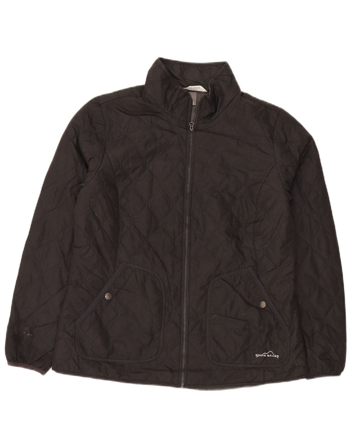 Jachetă matlasată Eddie Bauer pentru femei UK 16 Poliester negru mare
