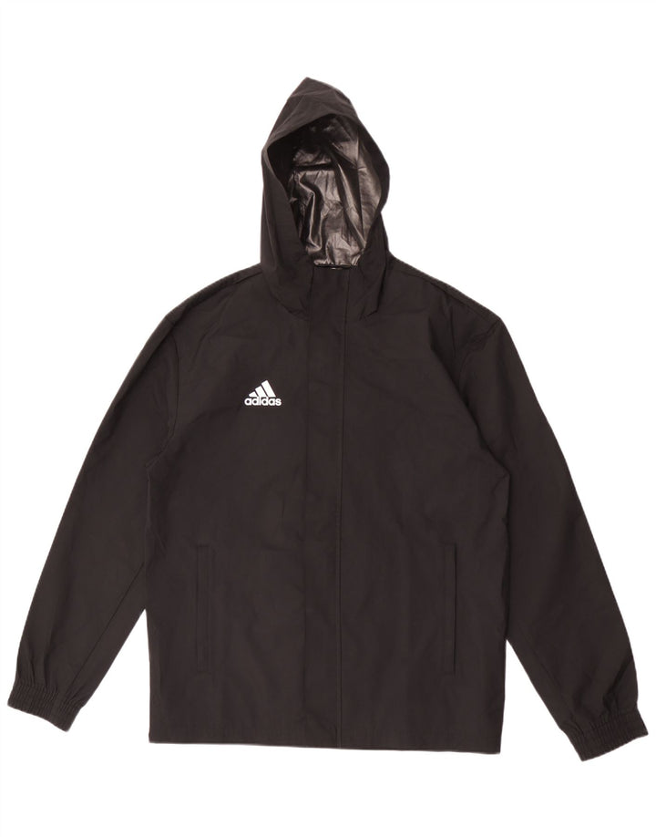 Jachetă de ploaie cu glugă pentru bărbați Adidas UK 36 Poliester negru mic
