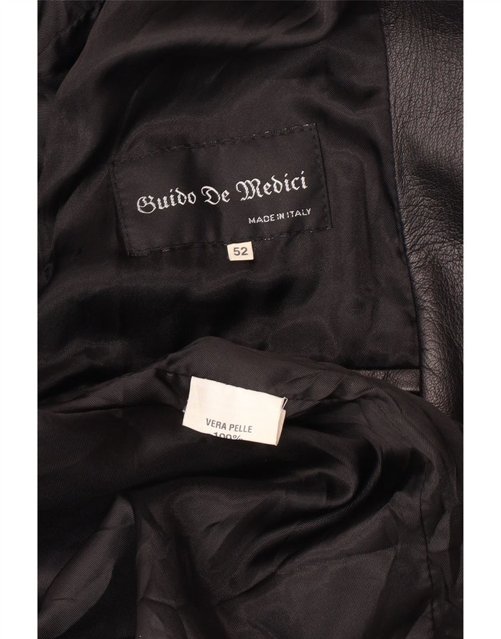 Geacă de piele vintage pentru femei IT 52 2XL din piele neagră