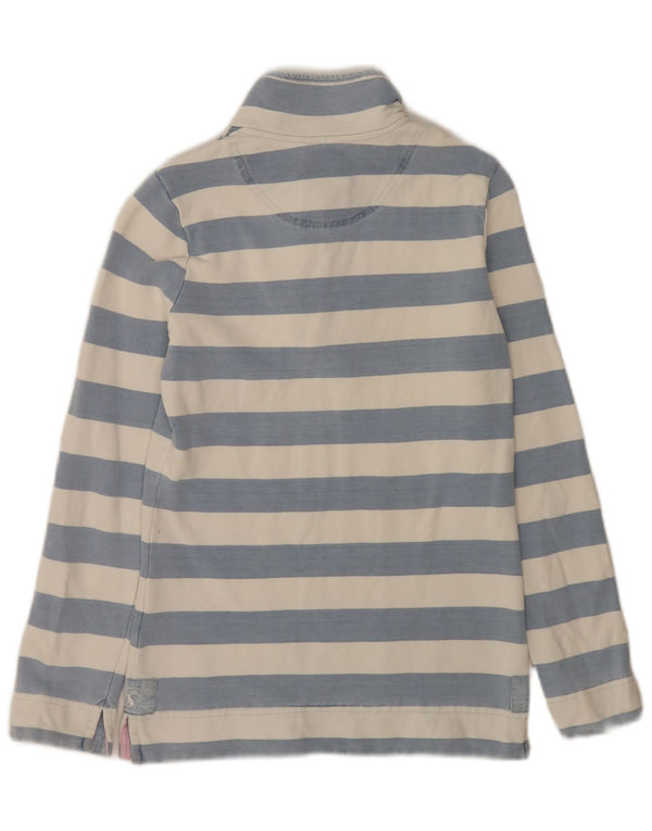 Pulover pentru femei Joules, cu fermoar, cu gât, UK 6 XS, bumbac cu dungi albastre