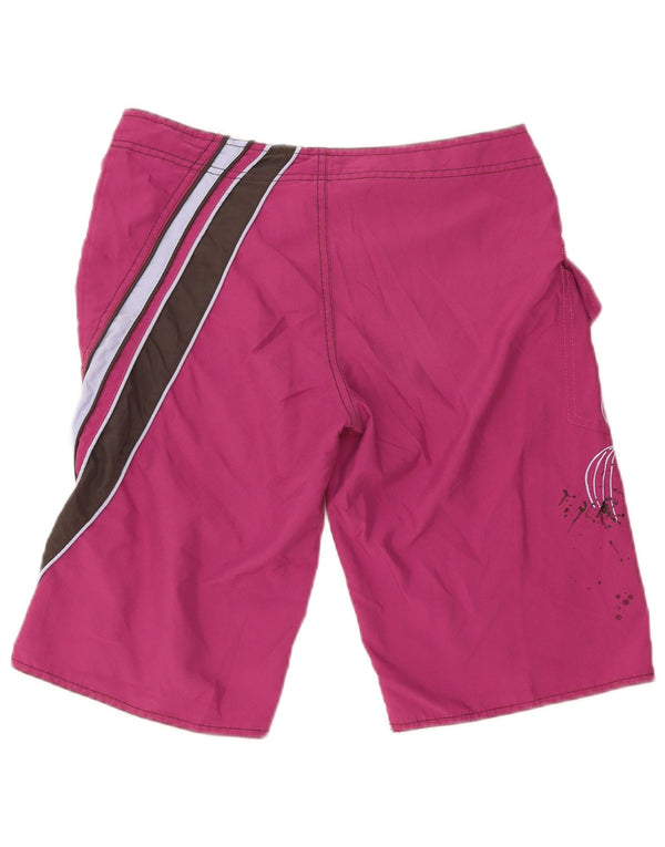 FAT FACE Pantaloni scurți de înot grafic pentru bărbați UK 10 Small W30 Pink Colorblock