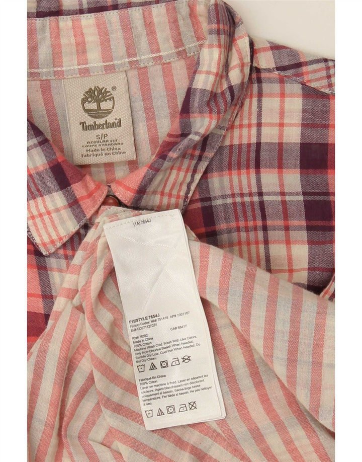 Cămașă Timberland Femei Regular Fit UK 10 Small Red Check Bumbac