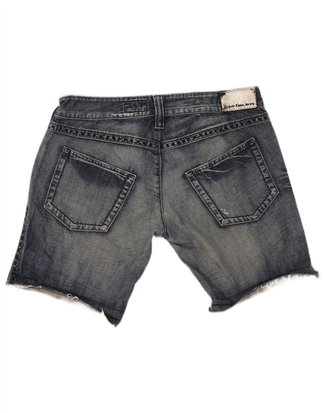 Pantaloni scurți din denim Calvin Klein pentru femei W30, bumbac albastru mediu