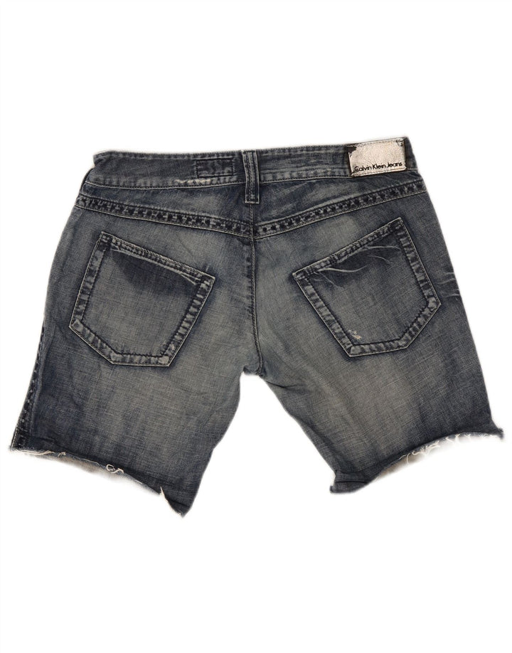 Pantaloni scurți din denim Calvin Klein pentru femei W30, bumbac albastru mediu