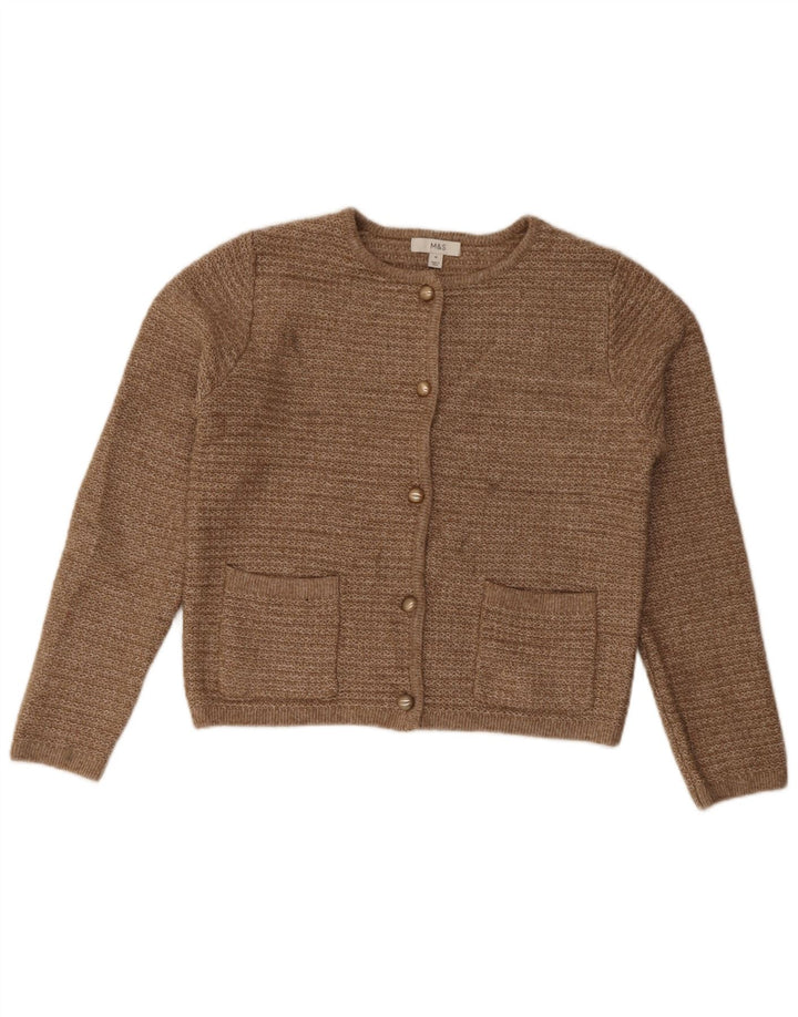 Pulover pentru femei Marks & Spencer Crop Cardigan UK 14 Poliester maro mediu