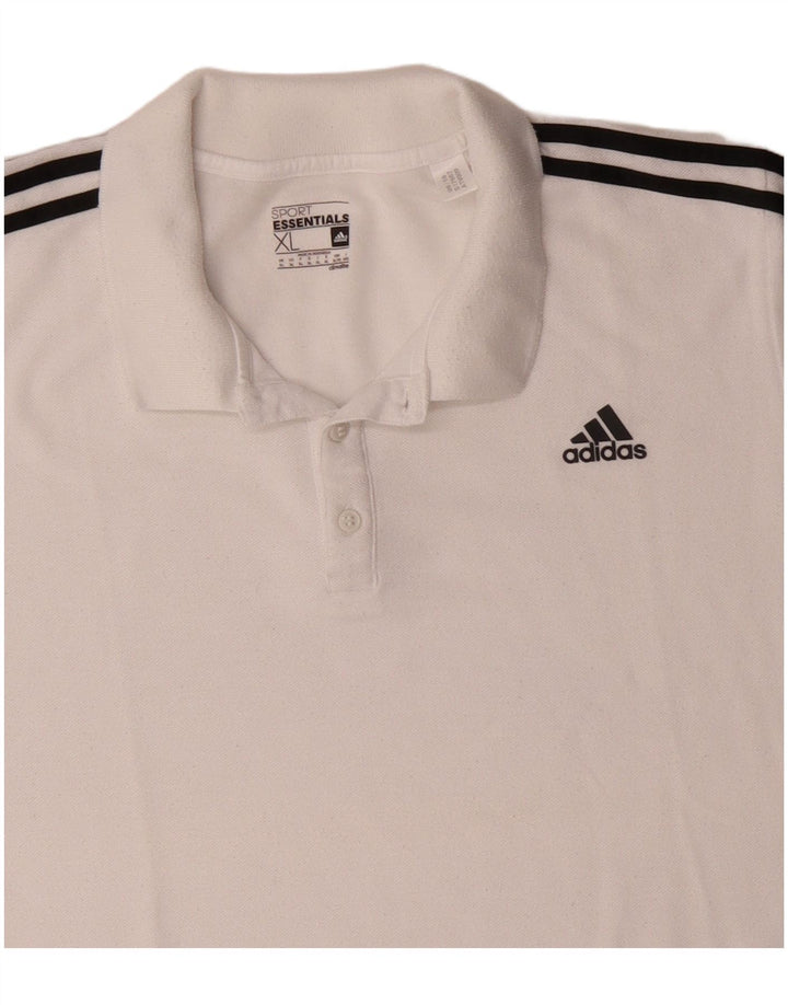 Tricou polo Adidas Climalite XL, alb, poliester