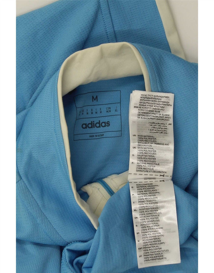 Trening pentru bărbați Adidas, cu fermoar, cu gât, poliester, albastru mediu