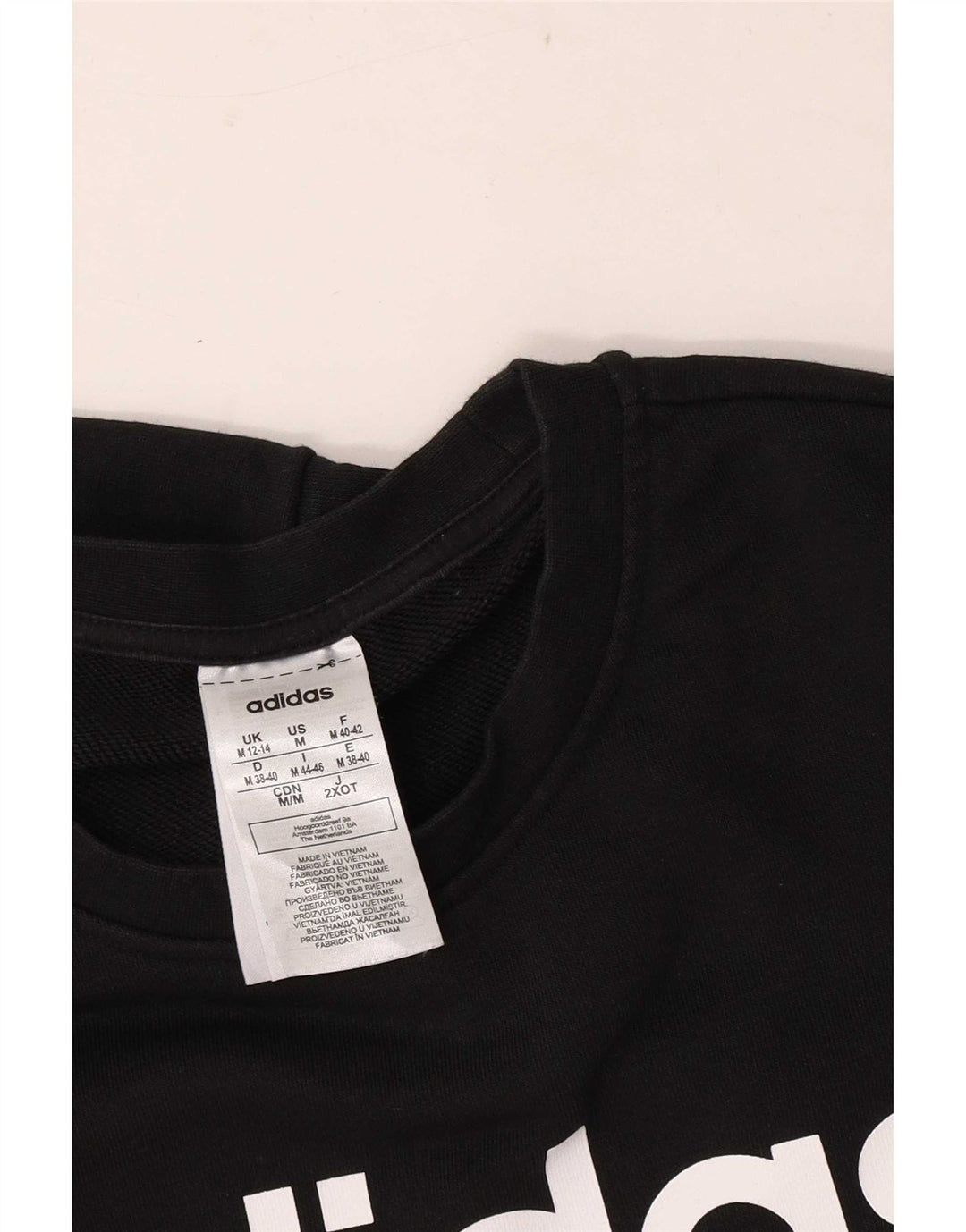 Pulover Adidas Graphic Regular Fit pentru femei UK 12/14 Medium Negru