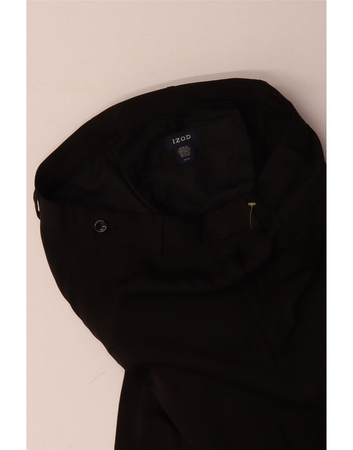 Pantaloni chino drept bărbați Izod L34 L29 Poliester negru