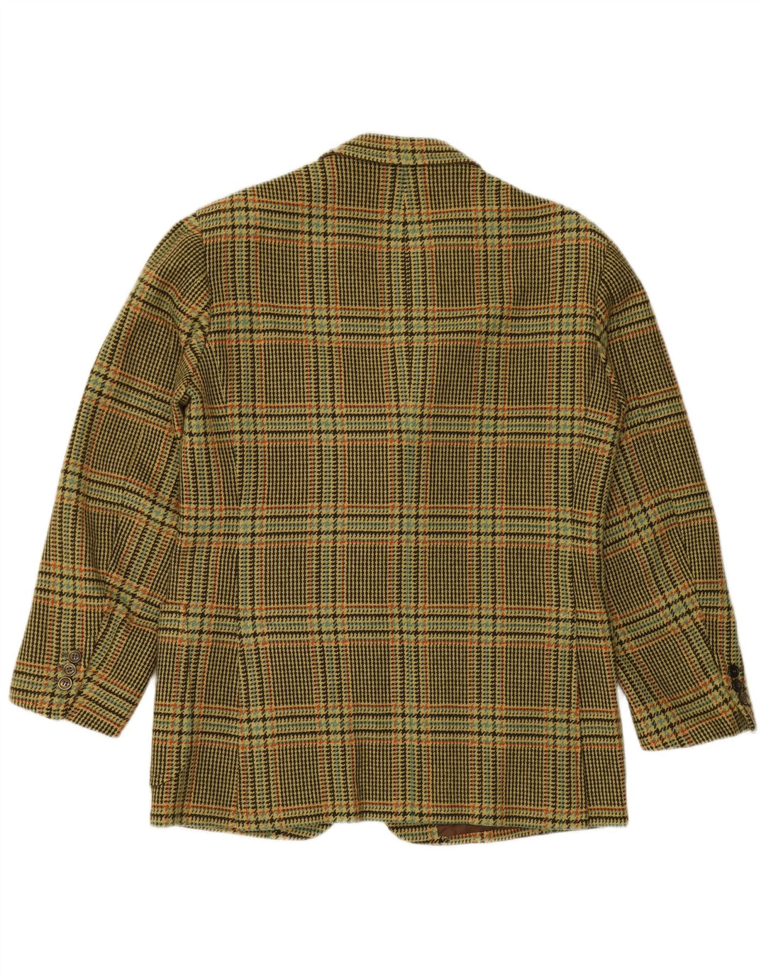 Jachetă pentru bărbați VINTAGE cu 3 nasturi, UK 38, verde mediu Houndstooth