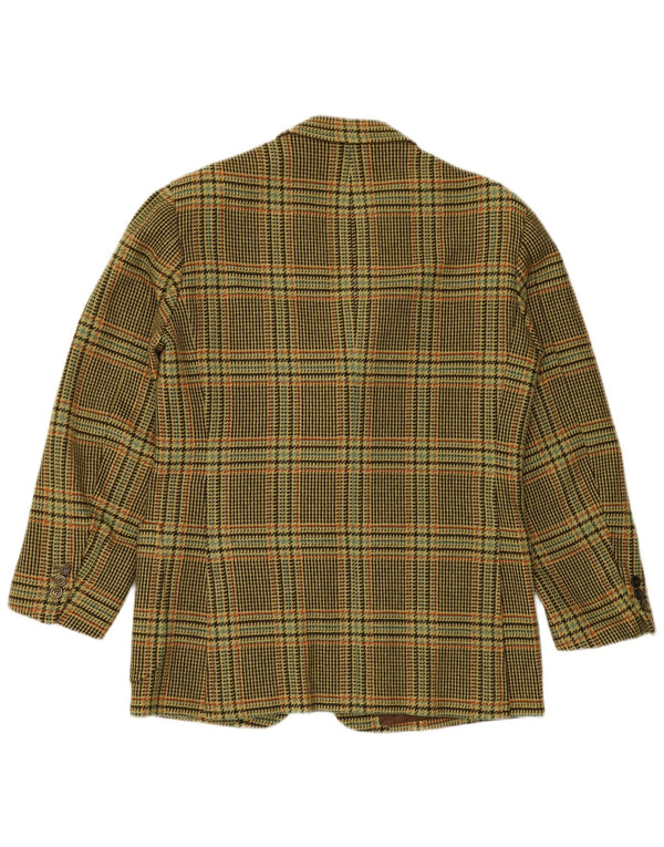 Jachetă pentru bărbați VINTAGE cu 3 nasturi, UK 38, verde mediu Houndstooth