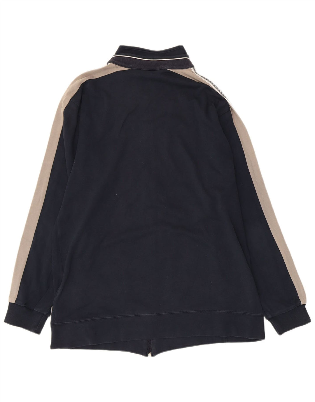 CHAMPION Mens Tracksuit Top Jacket Large Navy Blue Colourblock Cotton