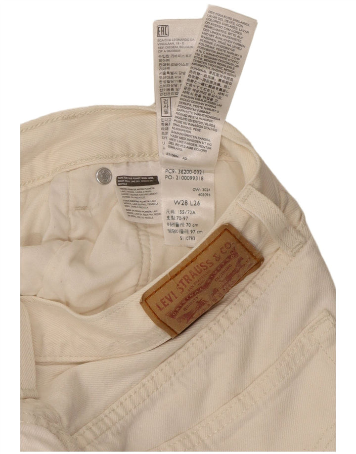 Blugi conici pentru femei Levi's W28 L26 bumbac alb