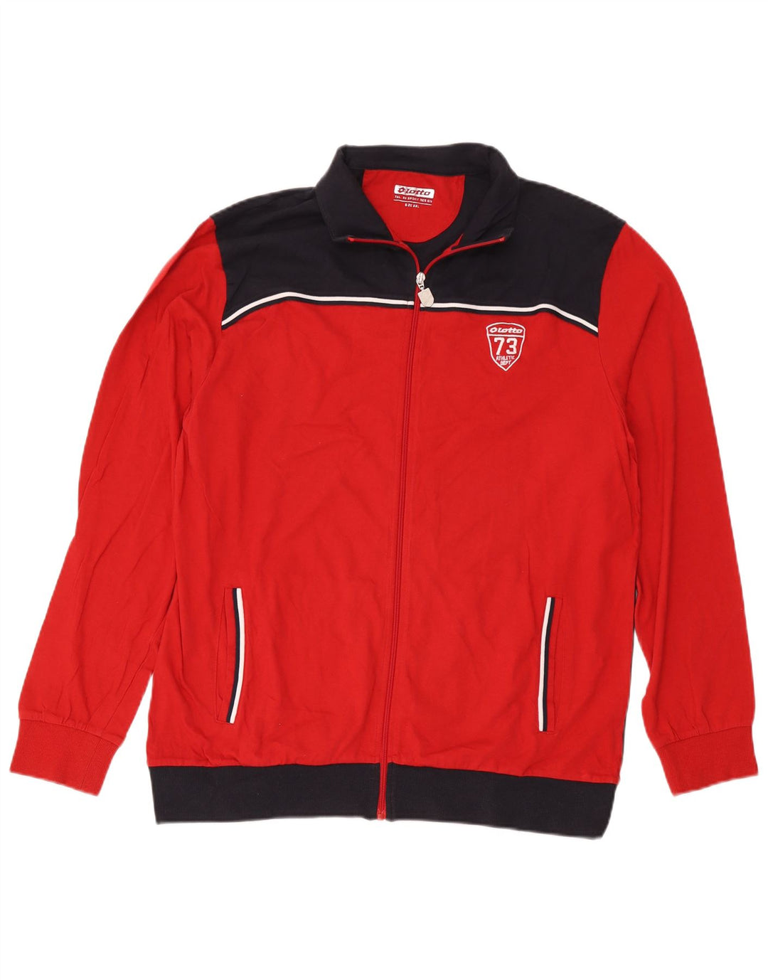 Jachetă de trening pentru bărbați Lotto, bumbac color bloc 2XL, roșu