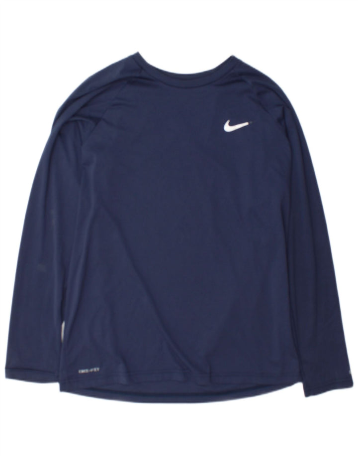Tricou Nike pentru bărbați Dri Fit Top cu mânecă lungă, mediu bleumarin