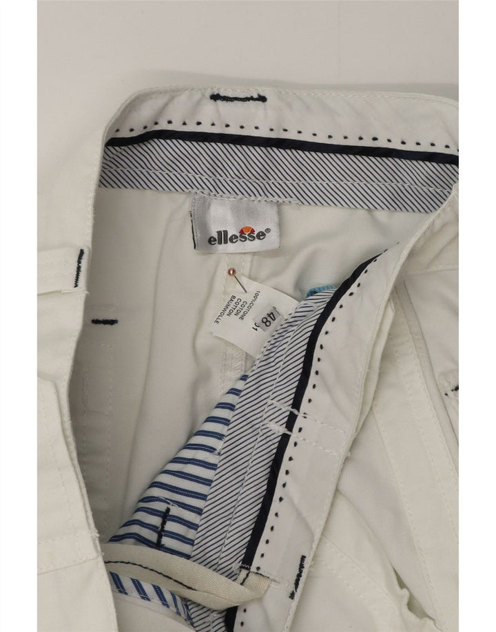 Pantaloni scurți chino pentru bărbați ELLESSE IT 48 Medium W32 Bumbac alb