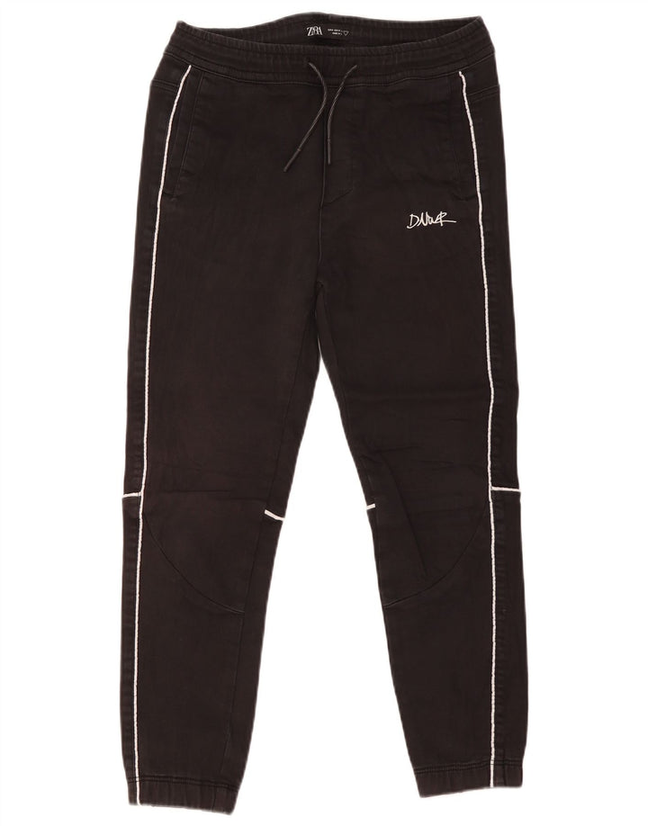 Pantaloni de trening Zara Barbati Joggeri Bumbac Negru Mediu