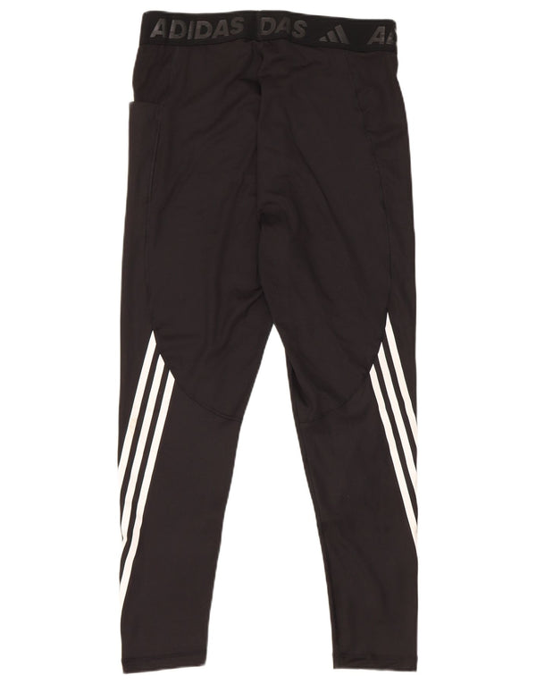 Leggings cu grafică Adidas pentru femei Tech Fit Marea Britanie 16/18, cu dungi mari, negre
