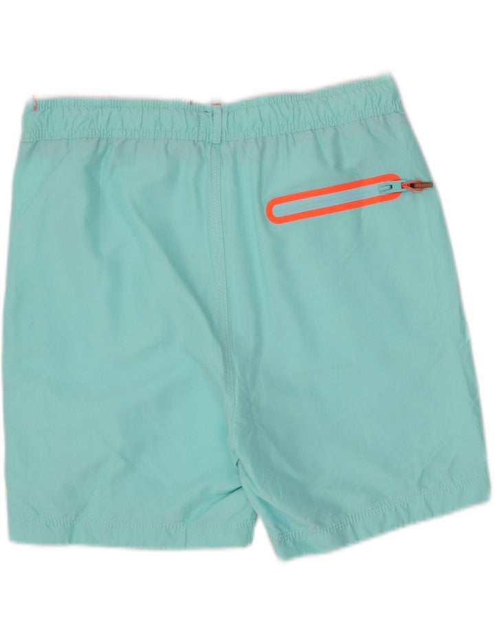Pantaloni scurți de înot grafic Superdry pentru bărbați, poliester albastru mediu