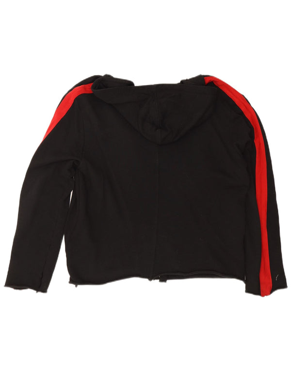 Pulover cardigan cu glugă Zara pentru femei UK 14 Medium Black Colorblock