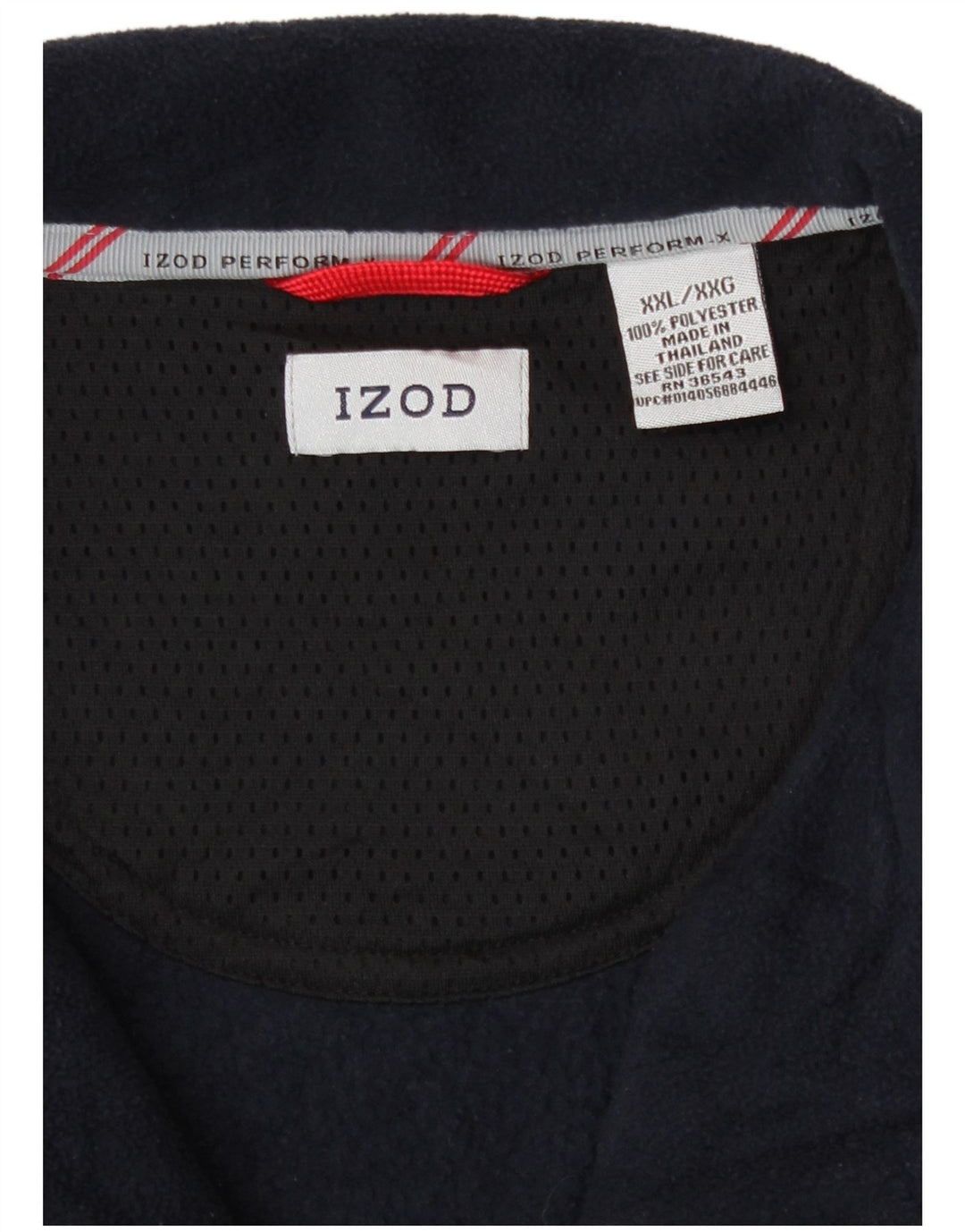 Pulover Izod pentru bărbați, cu fermoar și gât, 2XL, poliester bleumarin