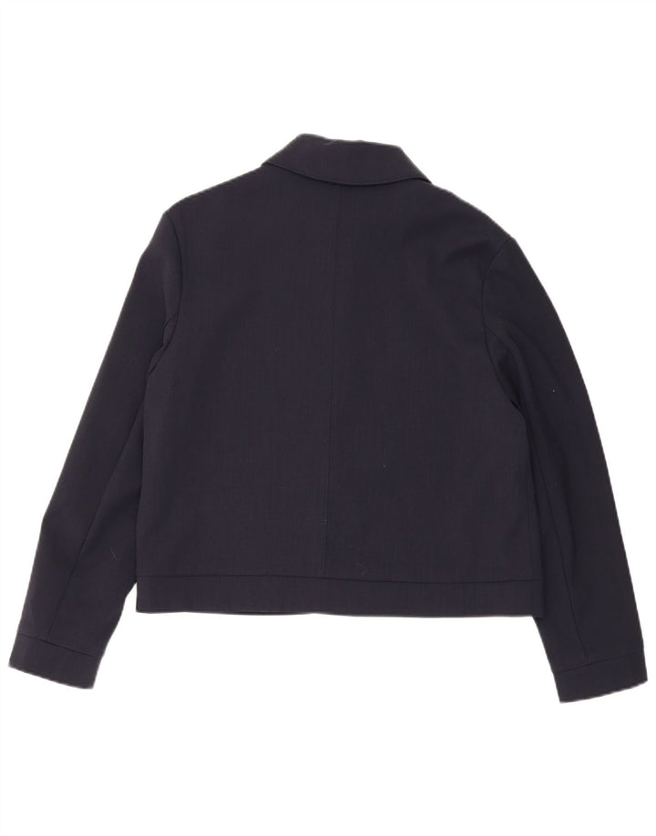 MARKS & SPENCER Jachetă Bomber Autograph pentru femei UK 12 Mediu Lână bleumarin