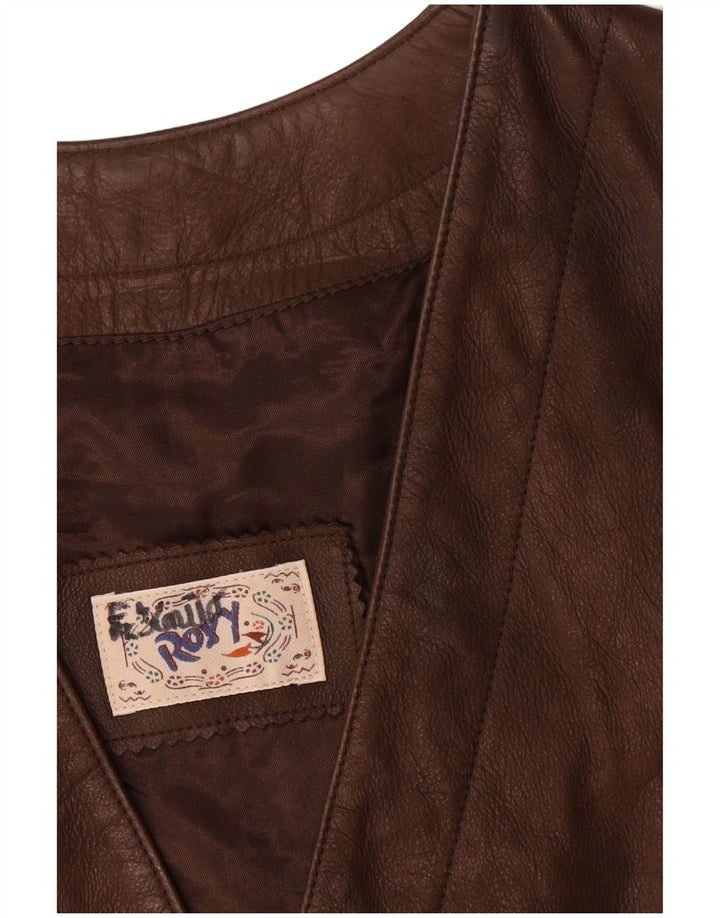 Gilet din piele pentru femei Roxy EU 38 din piele maro medie