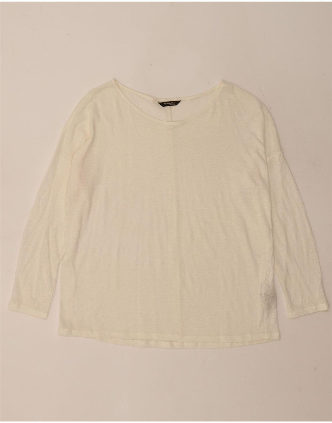 Top pentru femei Massimo Dutti cu mânecă lungă UK 16, lenjerie mare de culoare albă
