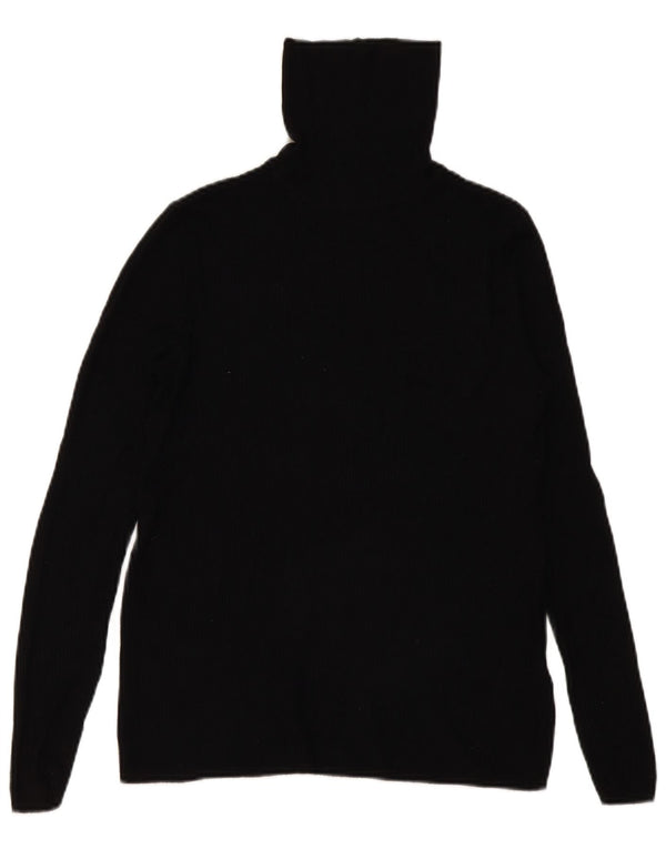 Marks & Spencer Womens Roll Neck Jumper Sweater UK 16 Large Black Viscose