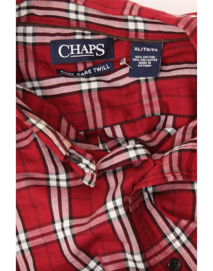 Cămașă de flanel pentru bărbați Chaps XL, bumbac cu carouri roșii